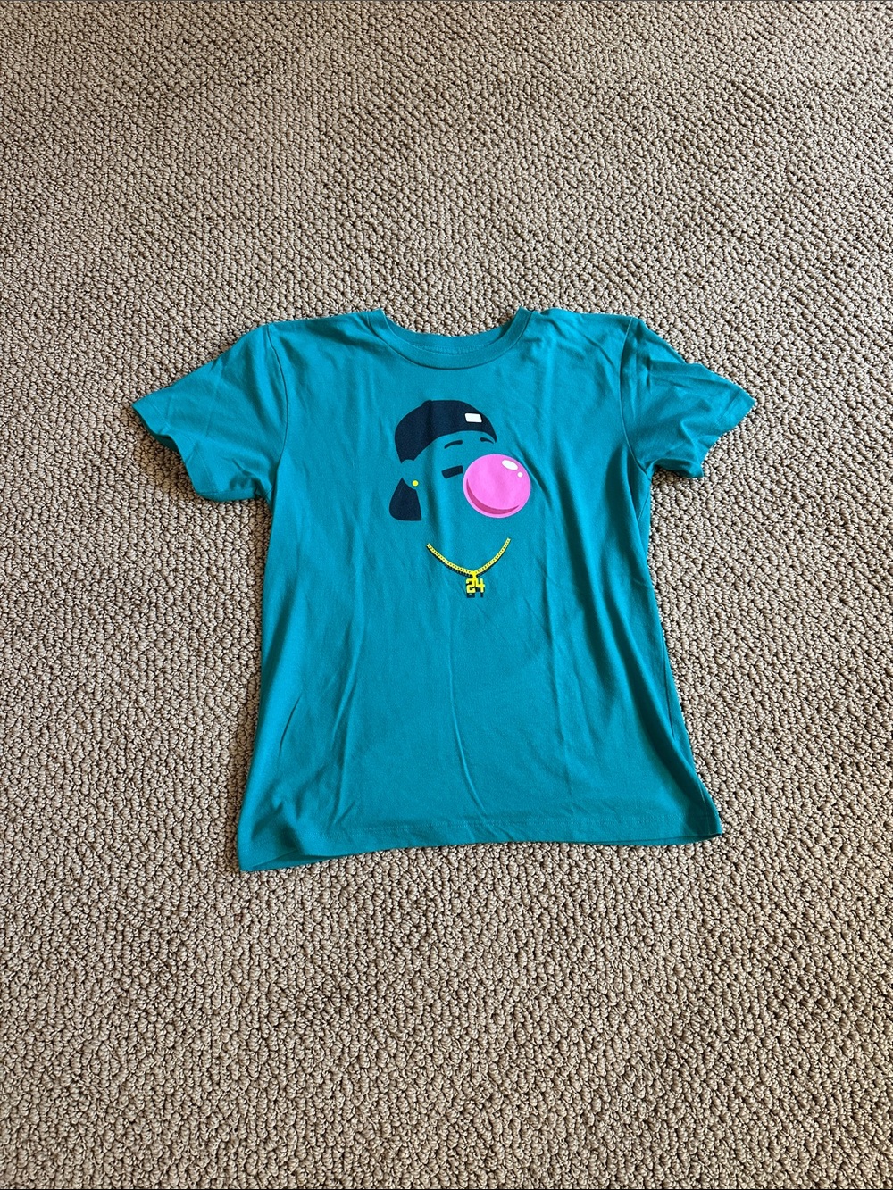 Kids Teal Short-Sleeve Graphic Tee with Bubblegum Character
